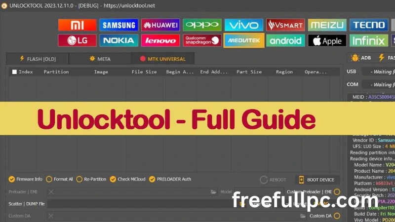 Unlock Tool Interface screenshot