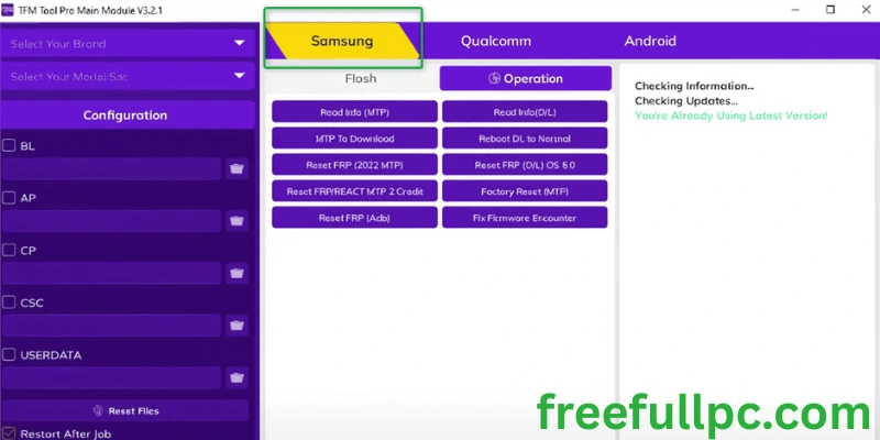 TFM MultiTool FRP bypass tool for supported Android devices